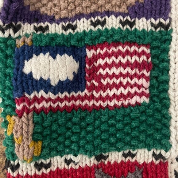 Vtg Northern Isles Hand Knit Cardigan Sweater Sz S Cottagecore Patchwork 90s - Picture 16 of 16
